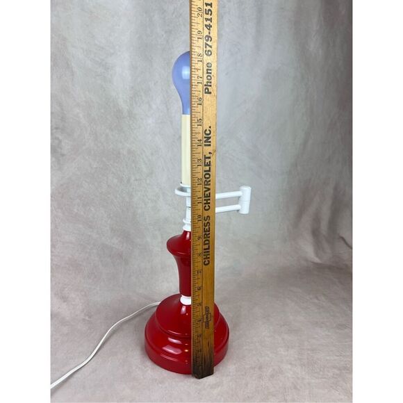 Vintage Red Metal Swing Arm Table Lamp 1980s 1990s - Picture 3 of 10
